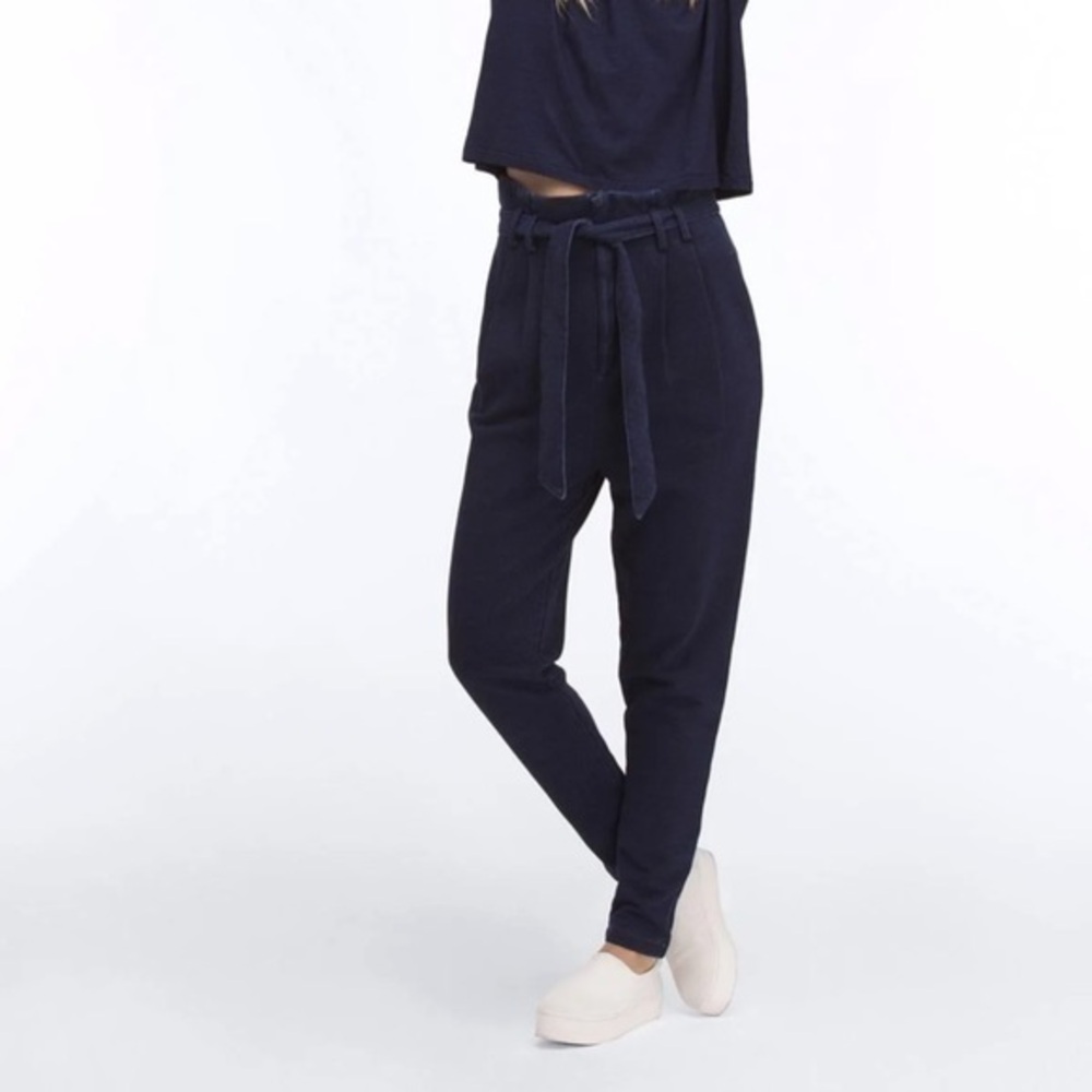 AG Adriano Goldschmeid NWT Pentra Pants Blue Paperbag Joggers Trouser High Rise